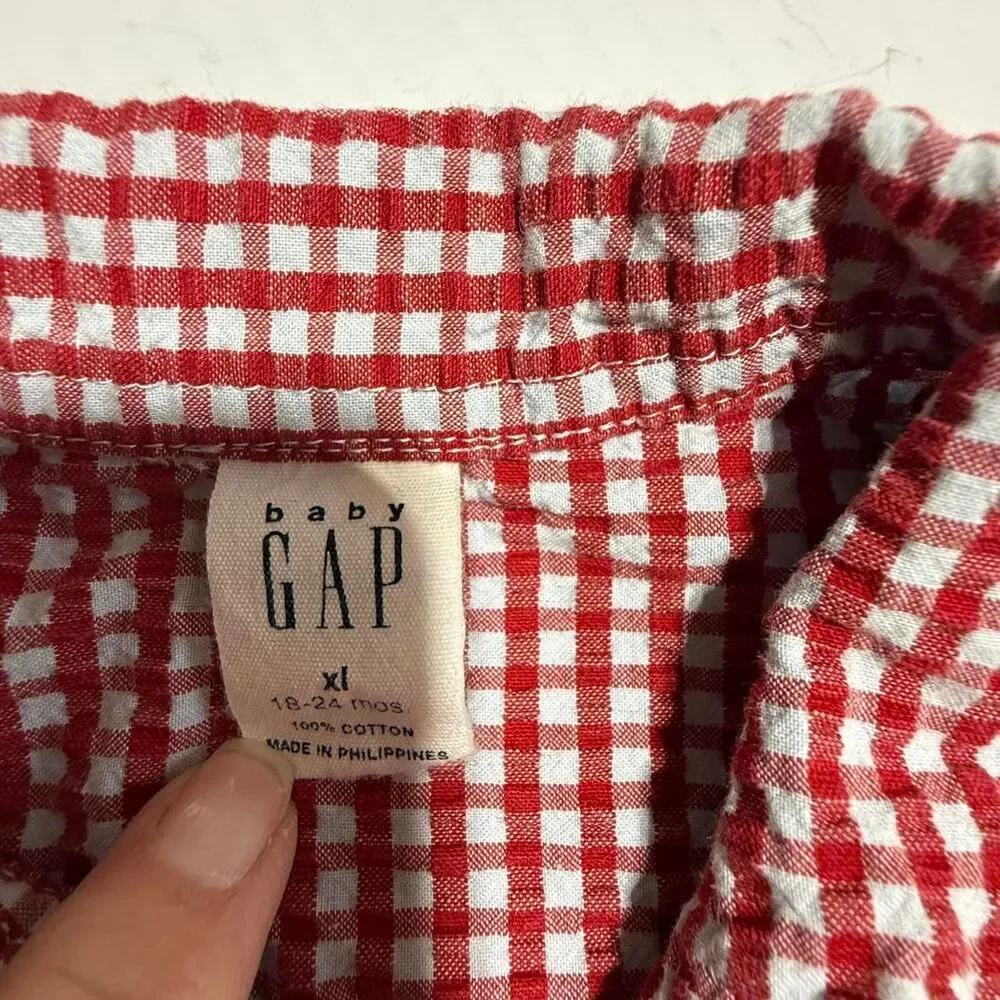 Vintage Baby Gap Red Gingham Button Down Shirt 18-24 M‎